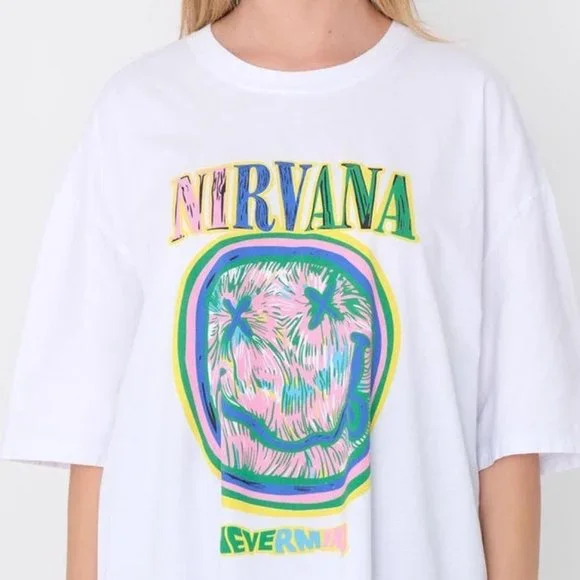 Gildan | Shirts | Nirvana Tshirt Printed Oversized Tshirt Nirvana